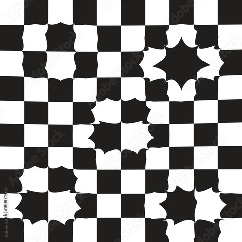 Chess Board . White Rhombuses Pattern. Vector.