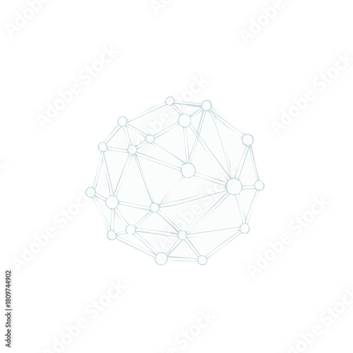 Abstract digital network connections light gray geometric structure technology global communication