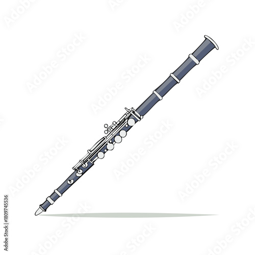 Illustration of a Woodwind Instrument Clarinet for Musical Performance or Education