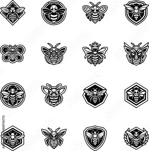 Collection of Glyph Style Bird Wings Logos 

