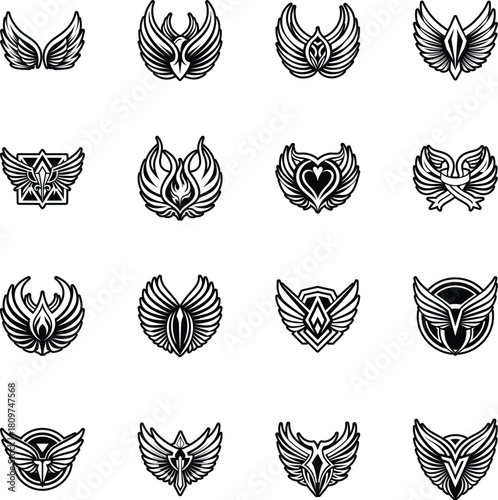 Collection of Glyph Style Butterfly Logos


