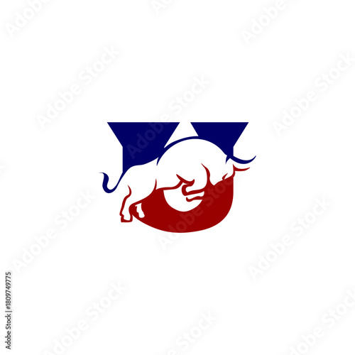 Bull Letter U Logo Vector, Al...