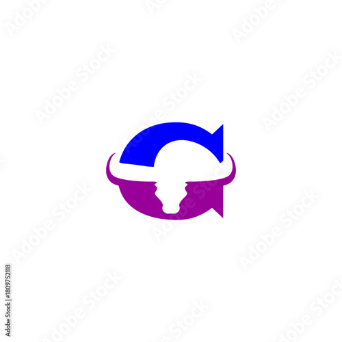 Abstract Bull Letter G Logo, ...