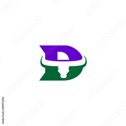 Abstract Bull Letter D Logo, ...