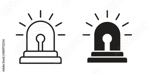 Ambulance siren icon in minimal flat, stroke style. suitable for graphic designs