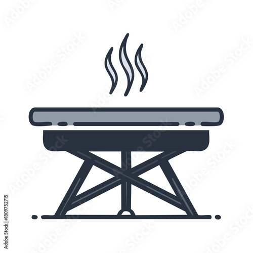 Portable Griddle Station with Rising Steam Flat Top Cooking Appliance