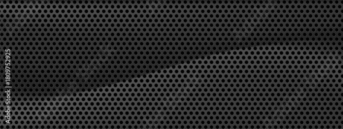 Dot black with metal and mesh for hole or grey. Luxury sheet with round and grill and metal. Dot with black and iron for geometric or vector, gray with macro and cloth for aluminum or effect.
