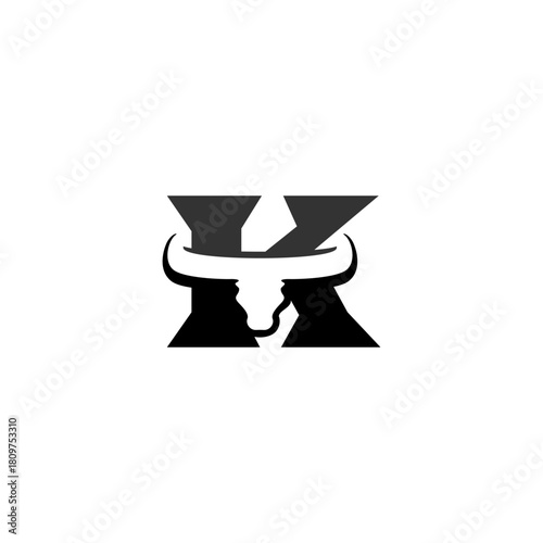 Abstract Bull Letter K Logo, ...