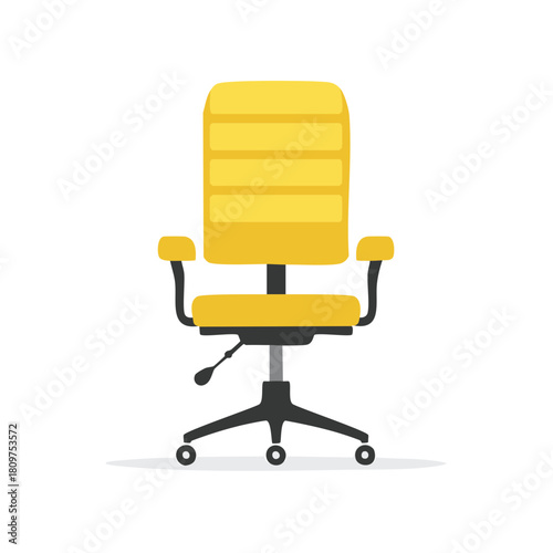 Modern Yellow Office Chair Illustration for Workplace Ergonomics
