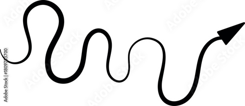 Abstract Zigzag Arrow Line in the Form of a Snake or Earthworm – Detailed Vector Illustration of Reptile Symbol, Isolated Nature Design, Wildlife Close-Up Pattern for Graphic and Digital Use