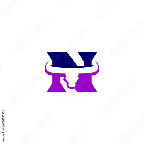 Abstract Bull Letter N Logo, ...