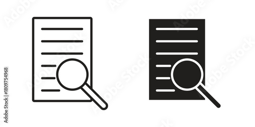 Audit icon in minimal flat, stroke style. suitable for graphic designs