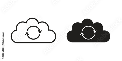 Backup icon in minimal flat, stroke style. suitable for graphic designs