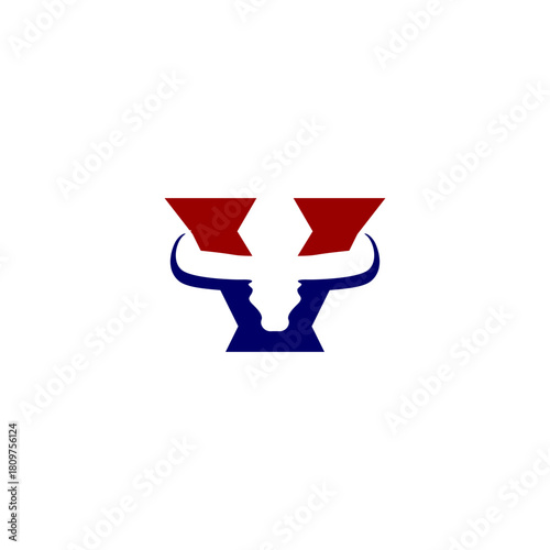 Abstract Bull Letter V Logo, ...