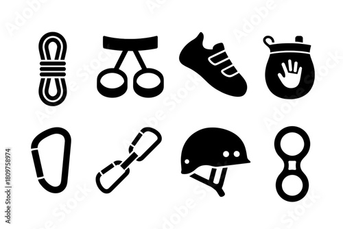 Equestrian essentials collection: silhouette icons of riding gear and horse