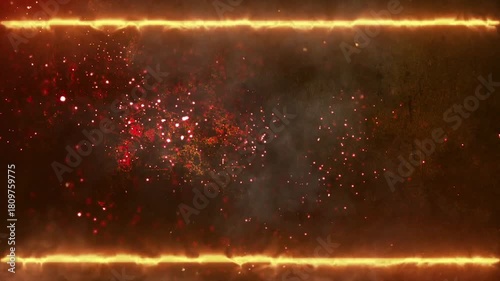 Fire Smoke Particles Frame Black Screen Background Video.