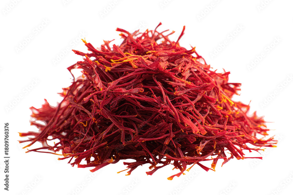 Naklejka premium Pile of vibrant red saffron threads