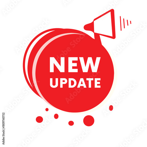 New update, bubble icon for business announcement concept modern design. Vector eps element.