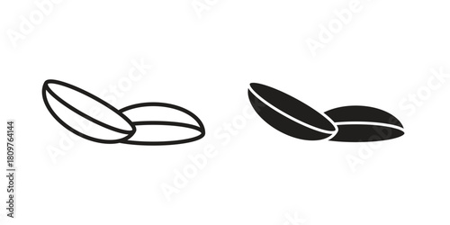 contact lenses icon in minimal flat, stroke style. suitable for graphic designs