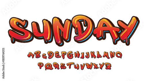 dripping orange graffiti tag style typography