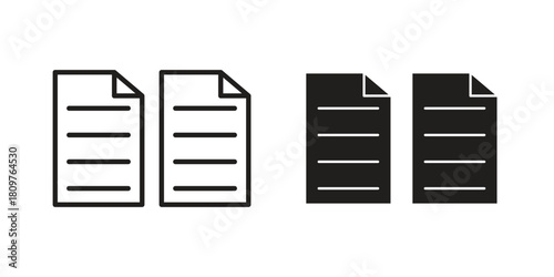 Copy icon in minimal flat, stroke style. suitable for graphic designs