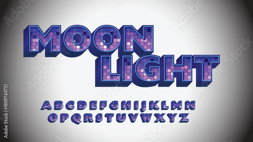 Purple disco globe 3d isolated typography