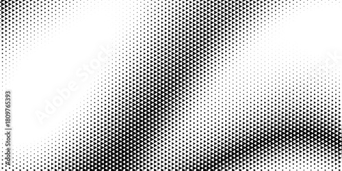 Triangular Halftone Texture Retro wave Vector Geometric Technology Abstract Background. Half Tone Triangles Retro Colored Pattern. Minimal 80s Style Dynamic Tech Structure Wallpaper