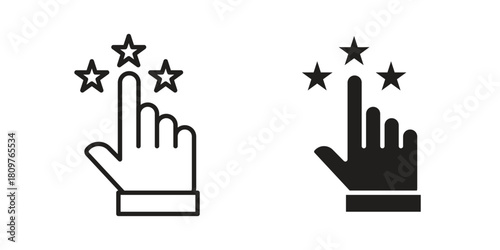 Customer feedback icon in minimal flat, stroke style. suitable for graphic designs