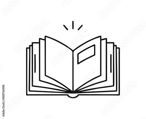 open book on a white background