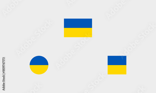 Ukraine Flaggen-Set – Professionelle Darstellung: Original, Rund und Quadratisch (korrekte Farben)