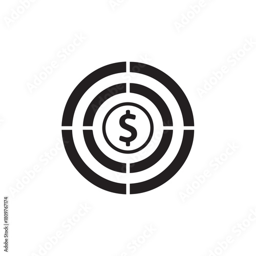 "Financial Goal and Money Target Icon"