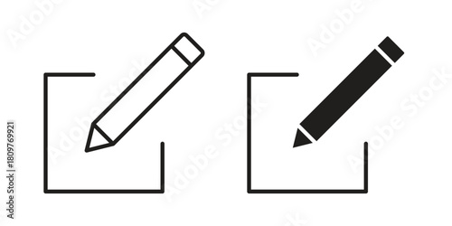 Edit icon in minimal flat, stroke style. suitable for graphic designs