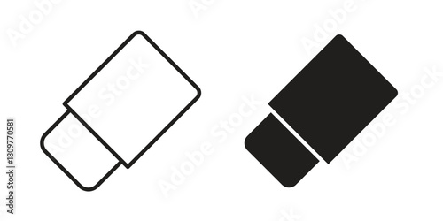 Eraser icon in minimal flat, stroke style. suitable for graphic designs