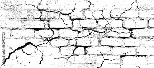 Abstract black and white cracked wallpaper with distressed cement surfaces texture .grunge cracked texture template with scratched wall background .