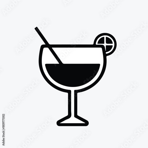 Cocktail icon, drink glass 