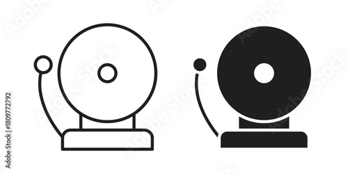 Fire alarm icon in minimal flat, stroke style. suitable for graphic designs