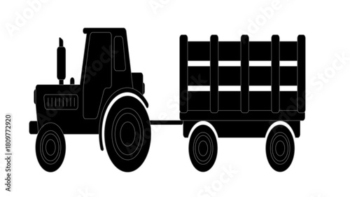 forklift truck with trailer
