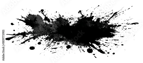 Creative grunge border with splattered ink stroke background texture .hand drawn artistic paint pattern featuring grunge splatter black brushstroke design .