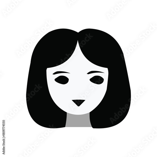 Female Head Silhouette Icon Template Design.