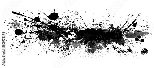 Creative grunge border with splattered ink stroke background texture .hand drawn artistic paint pattern featuring grunge splatter black brushstroke design .