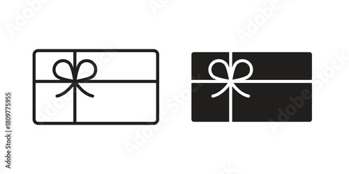 Gift card icon in minimal flat, stroke style. suitable for graphic designs