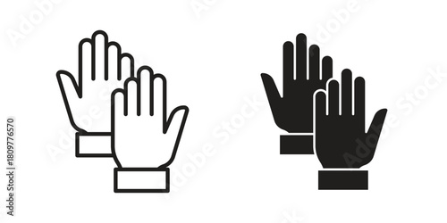 Glove icon in minimal flat, stroke style. suitable for graphic designs