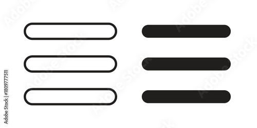 Hamburger menu icon in minimal flat, stroke style. suitable for graphic designs