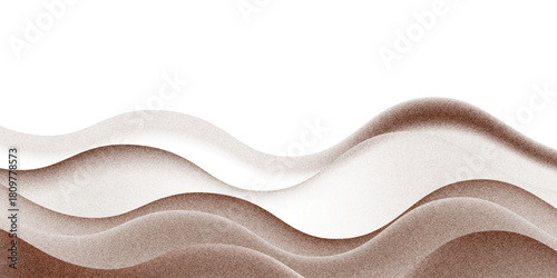 Chocolate and coffee powder, scattered cocoa on a light background. Particles of earth and dust. Brown sand texture.Top view of the cake.