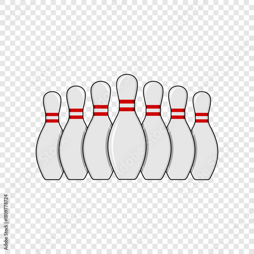 Bowling pin simple icon on white background