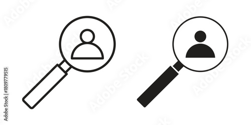 Hiring icon in minimal flat, stroke style. suitable for graphic designs
