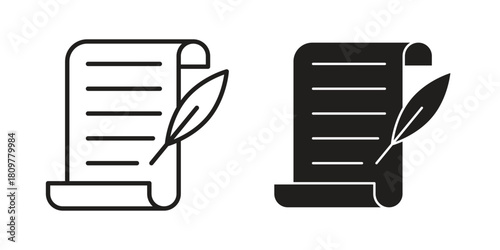 History icon in minimal flat, stroke style. suitable for graphic designs