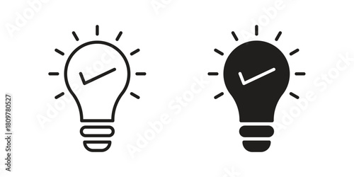 Idea icon in minimal flat, stroke style. suitable for graphic designs