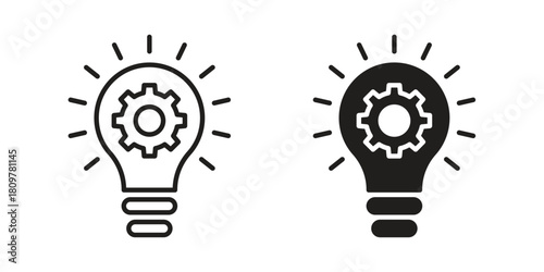 Innovation icon in minimal flat, stroke style. suitable for graphic designs