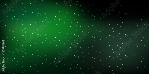 Realistic texture of mystical smoke in the background, with green fog swirling and sparkling with glowing particles, as starry neon magic dust shimmers throughout.